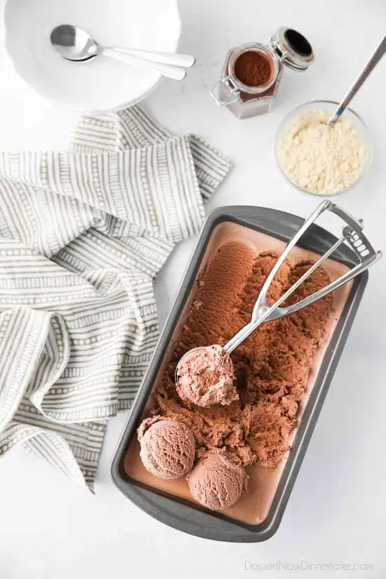 Chocolate Malt Ice Cream turns your favorite milkshake into a summer dessert you can enjoy by the scoop! This no-cook, egg free, easy homemade chocolate ice cream is combined with malted milk powder for that good old-fashioned taste.