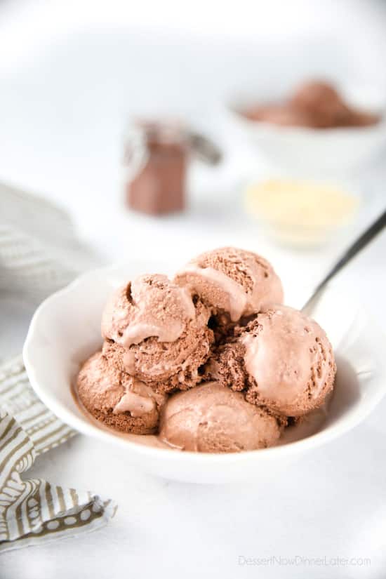 Chocolate Malt Ice Cream turns your favorite milkshake into a summer dessert you can enjoy by the scoop! This no-cook, egg free, easy homemade chocolate ice cream is combined with malted milk powder for that good old-fashioned taste.