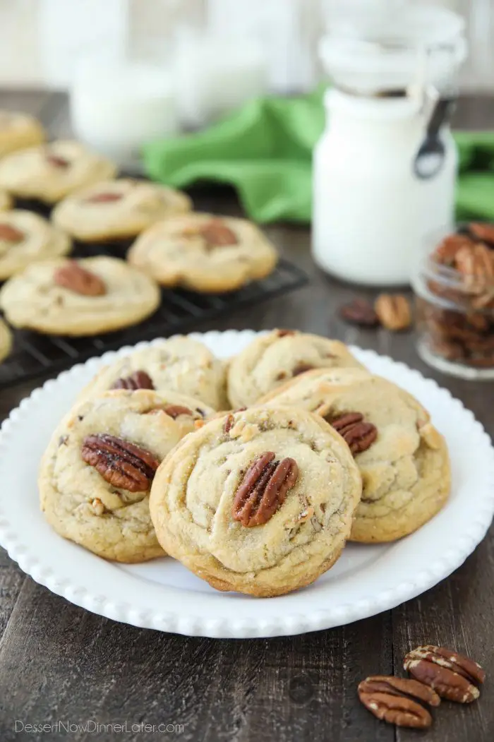 Butter Pecan Cookies are soft, nutty, and oh so buttery. Packed with flavor from browned butter and toasted pecans. Great for Christmas cookie exchanges.