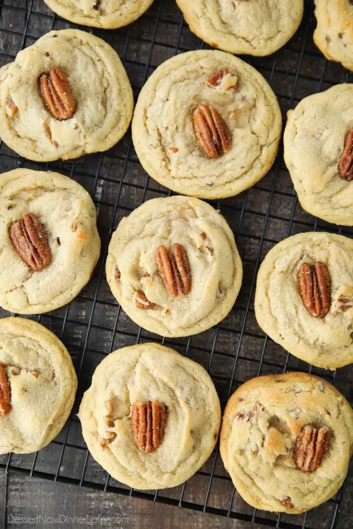 Butter Pecan Cookies are soft, nutty, and oh so buttery. Packed with flavor from browned butter and toasted pecans. Great for Christmas cookie exchanges.