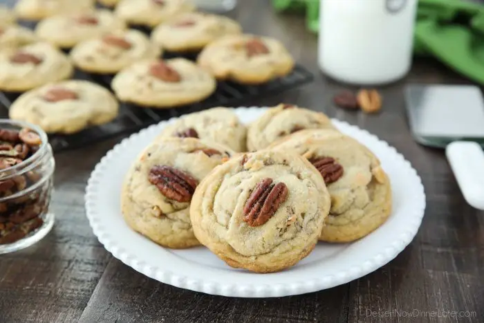 Butter Pecan Cookies are soft, nutty, and oh so buttery. Packed with flavor from browned butter and toasted pecans. Great for Christmas cookie exchanges.