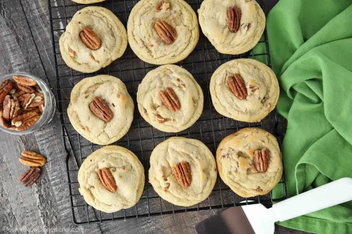 Butter Pecan Cookies are soft, nutty, and oh so buttery. Packed with flavor from browned butter and toasted pecans. Great for Christmas cookie exchanges.