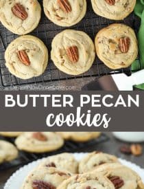 Butter Pecan Cookies are soft, nutty, and oh so buttery. Packed with flavor from browned butter and toasted pecans. Great for Christmas cookie exchanges.