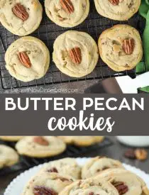 Butter Pecan Cookies are soft, nutty, and oh so buttery. Packed with flavor from browned butter and toasted pecans. Great for Christmas cookie exchanges.