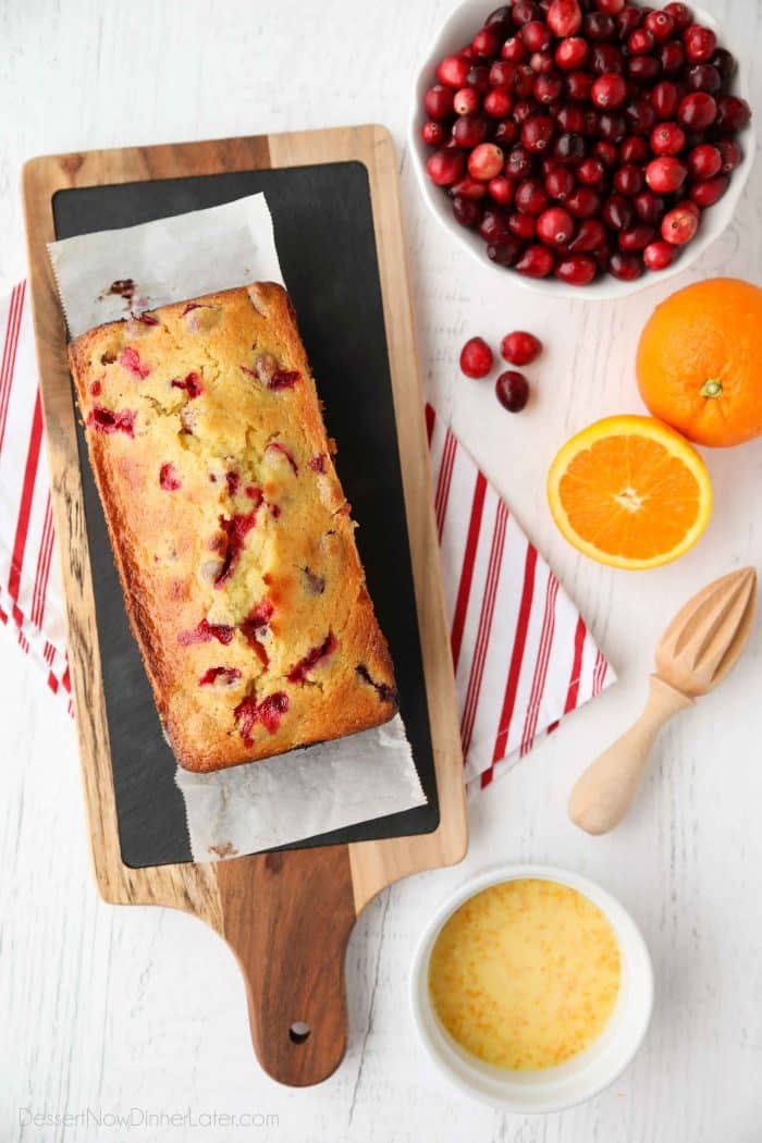 Two holiday flavors in one tangy-sweet loaf. This cranberry orange bread is perfect for Christmas.