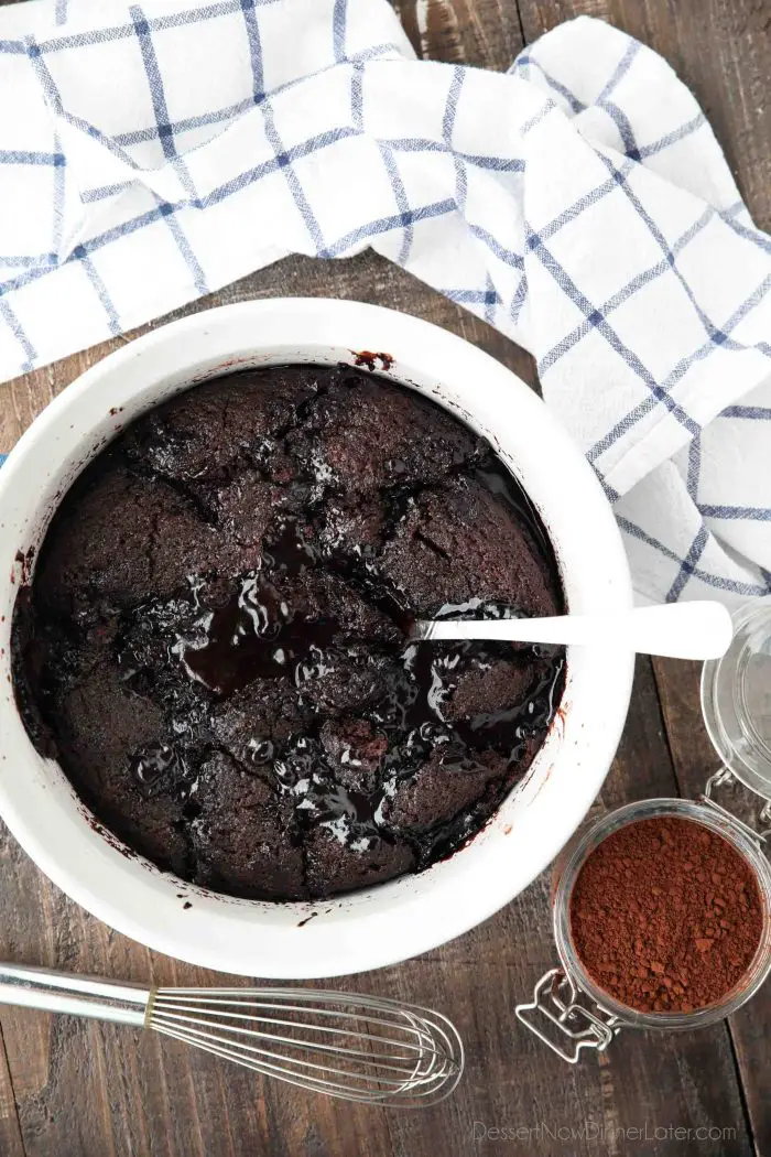 Hot Fudge Pudding Cake is easy to make and magically bakes chocolate cake with a hot fudge pudding sauce in the same pan. It's gooey, chocolatey, and delicious! Serve it warm with ice cream for an even tastier dessert!