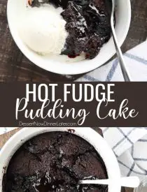Hot Fudge Pudding Cake is easy to make and magically bakes chocolate cake with a hot fudge pudding sauce in the same pan. It's gooey, chocolatey, and delicious! Serve it warm with ice cream for an even tastier dessert!