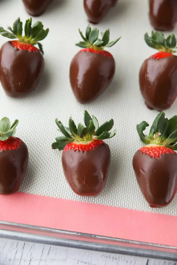 Chocolate Covered Strawberries are easy to make at home. Customize the chocolate or toppings to your liking.
