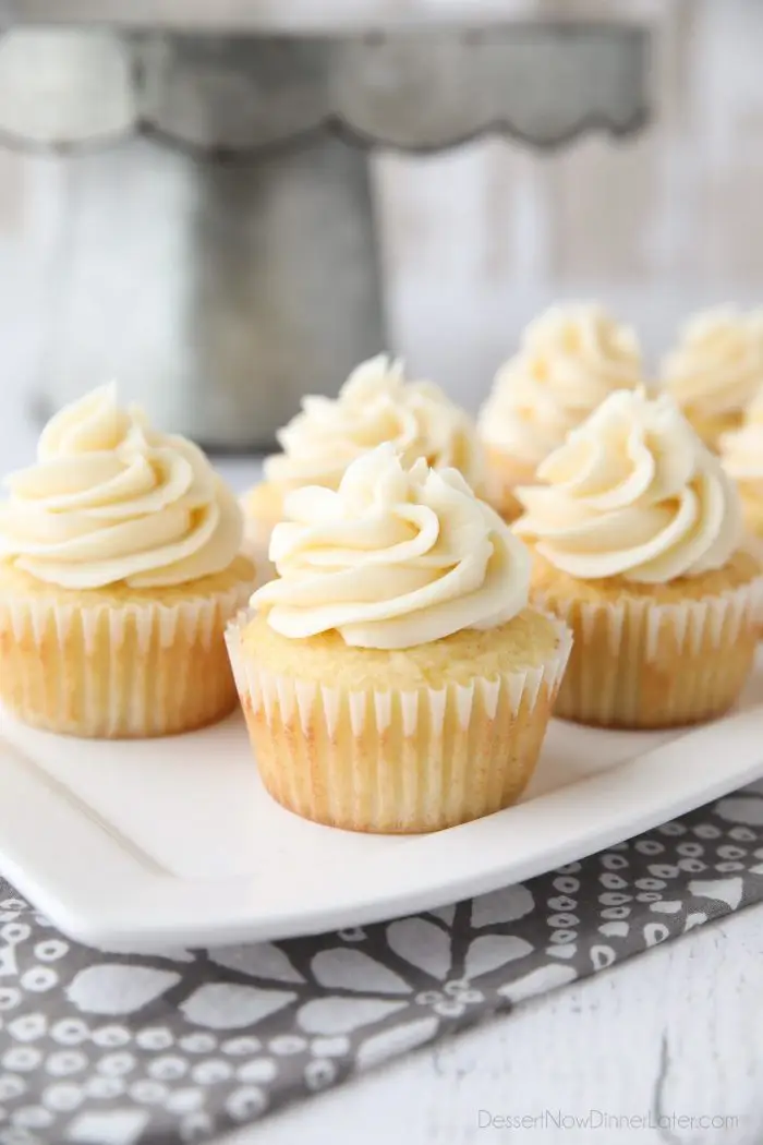 This vanilla cupcakes recipe is easy, classic, moist, fluffy, and perfectly sweet. Great for birthdays, weddings, or any occasion. These basic cupcakes are a must for your recipe box.