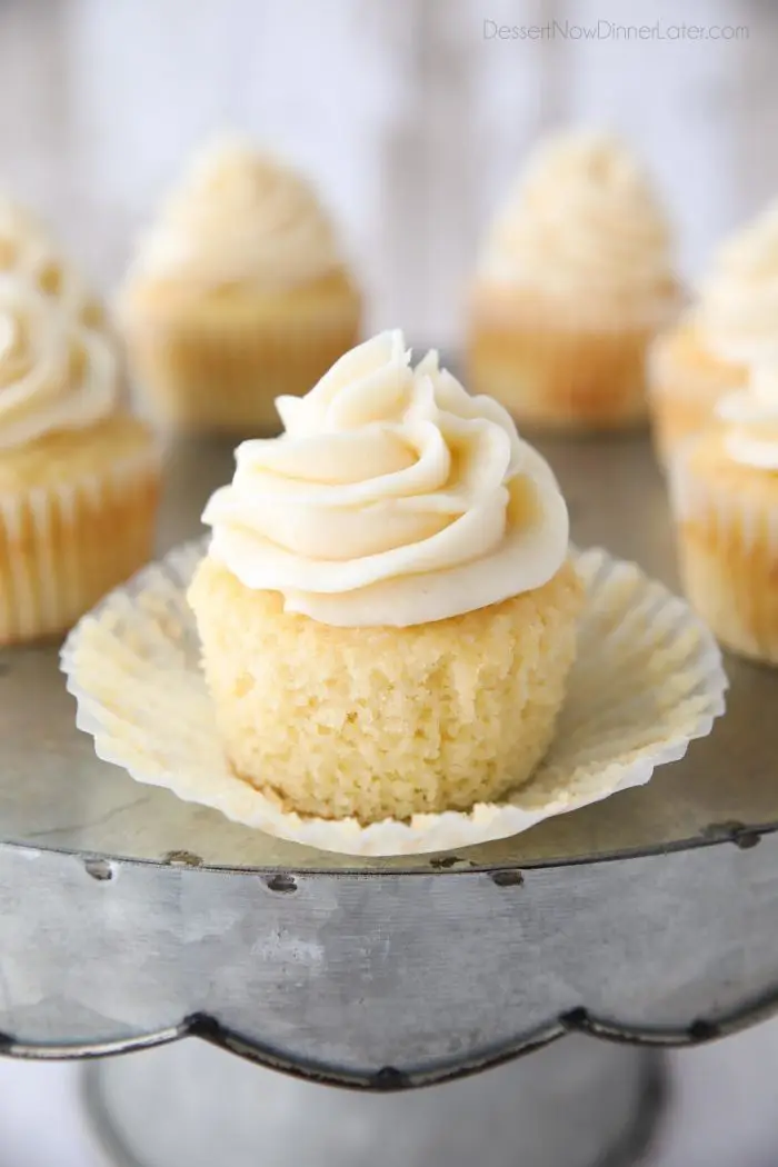 This vanilla cupcakes recipe is easy, classic, moist, fluffy, and perfectly sweet. Great for birthdays or any occasion. These basic cupcakes are a must for your recipe box.