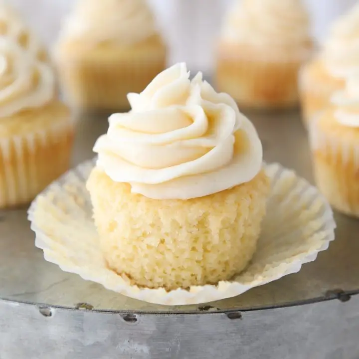 This vanilla cupcakes recipe is easy, classic, moist, fluffy, and perfectly sweet. Great for birthdays or any occasion. These basic cupcakes are a must for your recipe box.