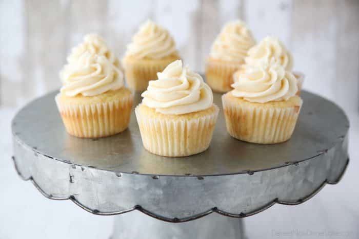 Soft, moist, light, and fluffy, these vanilla cupcakes are easy and delicious.