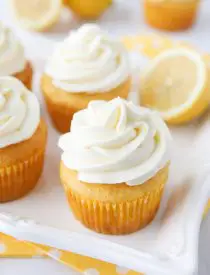 Lemon Cream Cheese Frosting is light and creamy with fresh lemon flavor. It's slightly tangy and not overly sweet. Perfect for piping or decorating cupcakes and cakes.