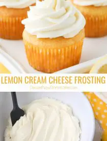 Lemon Cream Cheese Frosting is light and creamy with fresh lemon flavor. It's slightly tangy and not overly sweet. Perfect for piping or decorating cupcakes and cakes.