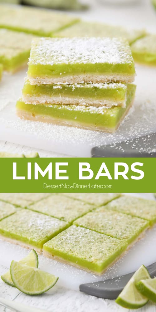 Lime Bars + Video (a twist on Lemon Bars) Dessert Now Dinner Later