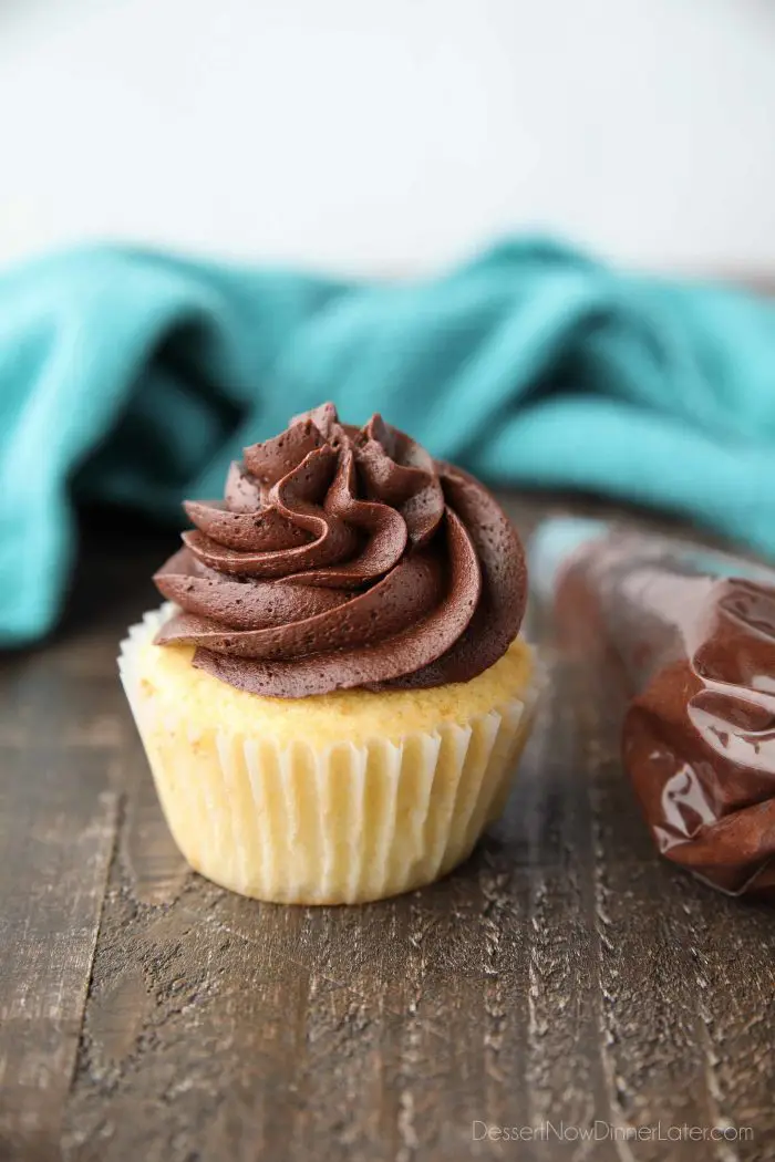 This homemade chocolate buttercream frosting is simple and classic. Perfectly creamy and full of rich chocolate flavor. Great for spreading or piping onto cakes and cupcakes.