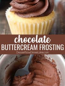 This homemade chocolate buttercream frosting is simple and classic. Perfectly creamy and full of rich chocolate flavor. Great for spreading or piping onto cakes and cupcakes.