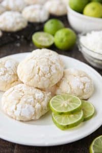 Coconut Key Lime Crinkle Cookies are a bite-sized tropical treat.