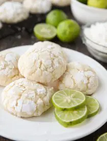 Coconut Key Lime Crinkle Cookies are a bite-sized tropical treat.