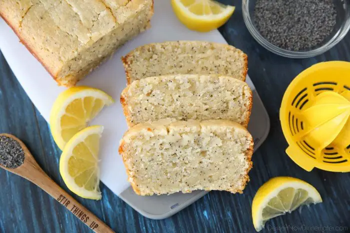 Lemon Poppy Seed Bread is silky smooth and velvety with lots of tangy lemon flavor.