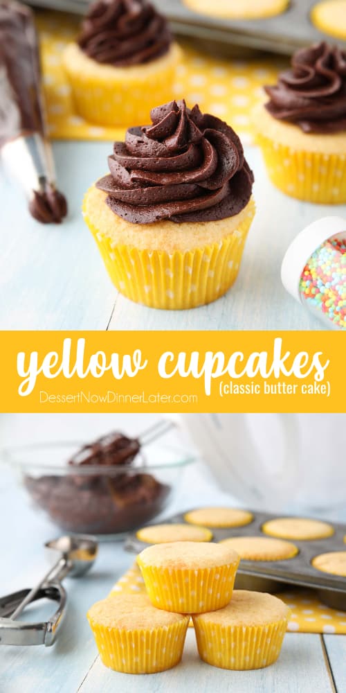 Yellow Cupcakes Recipe (Butter Cake) Dessert Now Dinner Later
