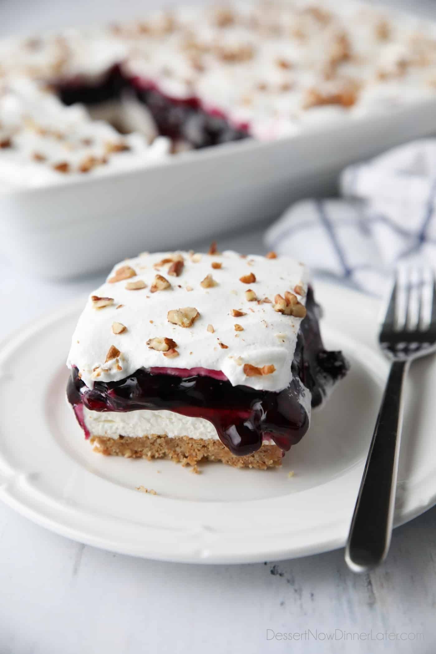 Blueberry Delight {aka Blueberry Lush} | Dessert Now Dinner Later