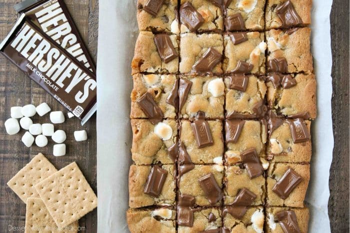 No campfire needed for these cookie bars filled with your favorite s'mores ingredients.