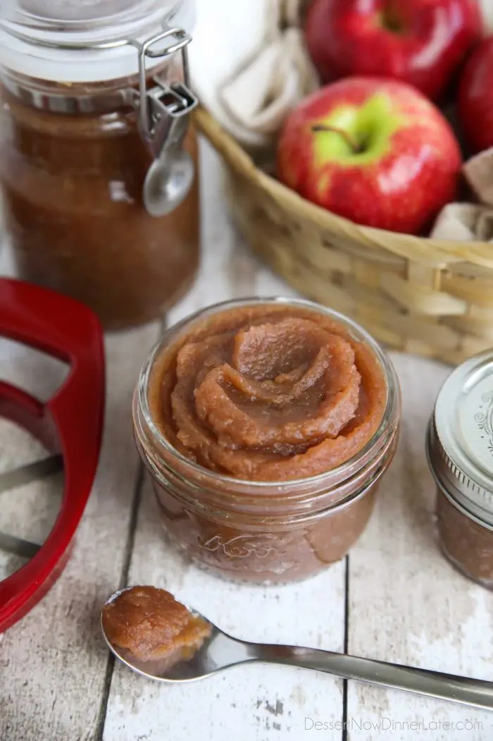This apple butter recipe is thick and full of spices. Perfect on toast and waffles, or in oatmeal and yogurt.