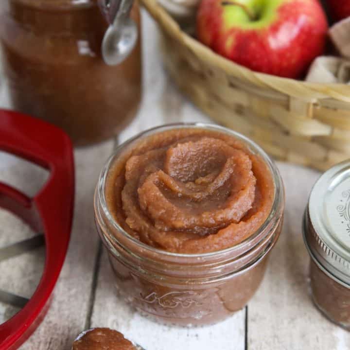 This apple butter recipe is thick and full of spices. Perfect on toast and waffles, or in oatmeal and yogurt.