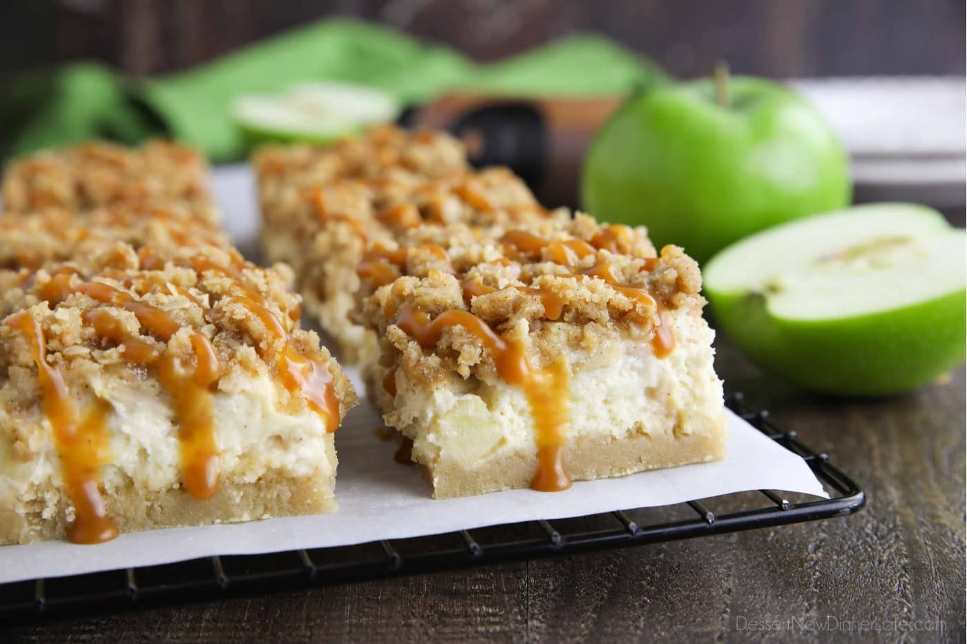 Caramel Apple Cheesecake Bars + Video Dessert Now Dinner Later