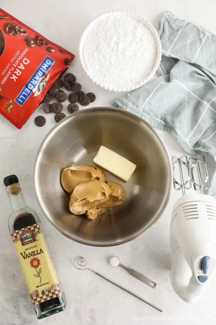 Chocolate Peanut Butter Balls ingredients.
