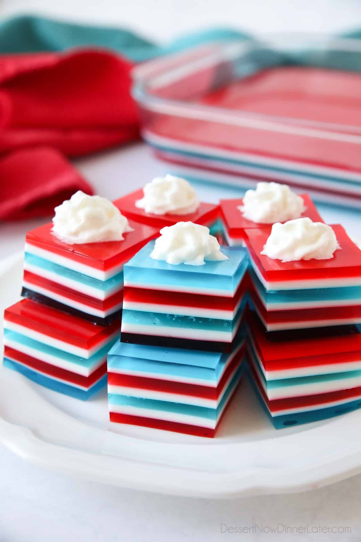 Red White And Blue Jello 4th Of July Dessert Dessert Now Dinner Later
