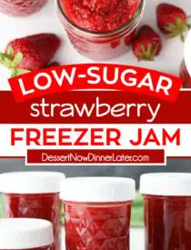 Low Sugar Strawberry Freezer Jam + Video