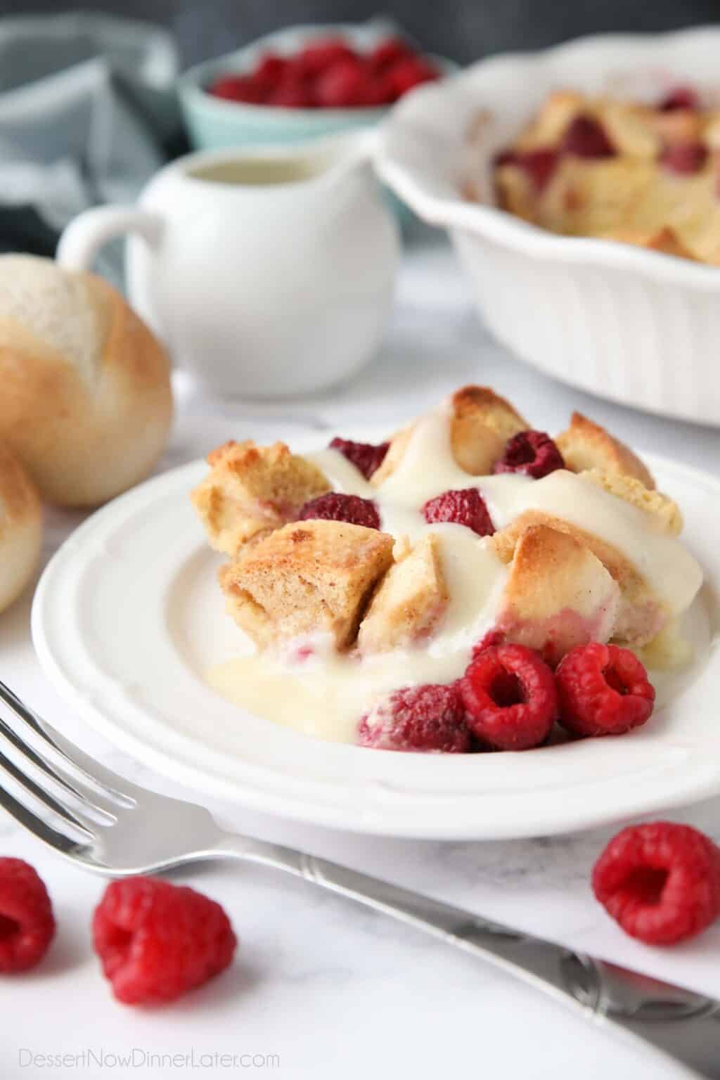 Raspberry Bread Pudding (Kneaders Copycat) Dessert Now Dinner Later
