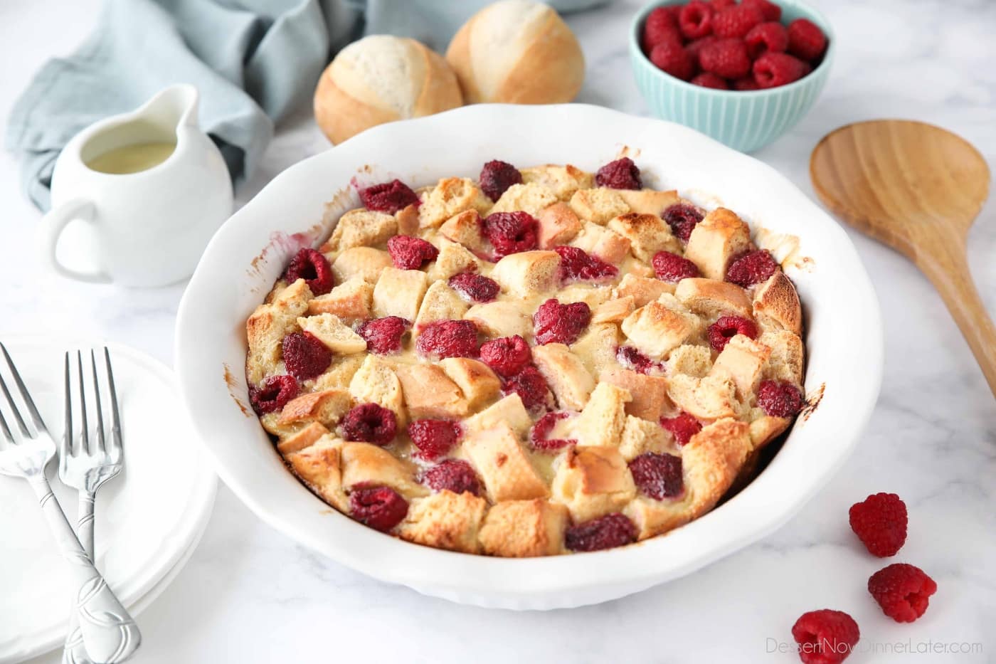 Raspberry Bread Pudding (Kneaders Copycat) Dessert Now Dinner Later