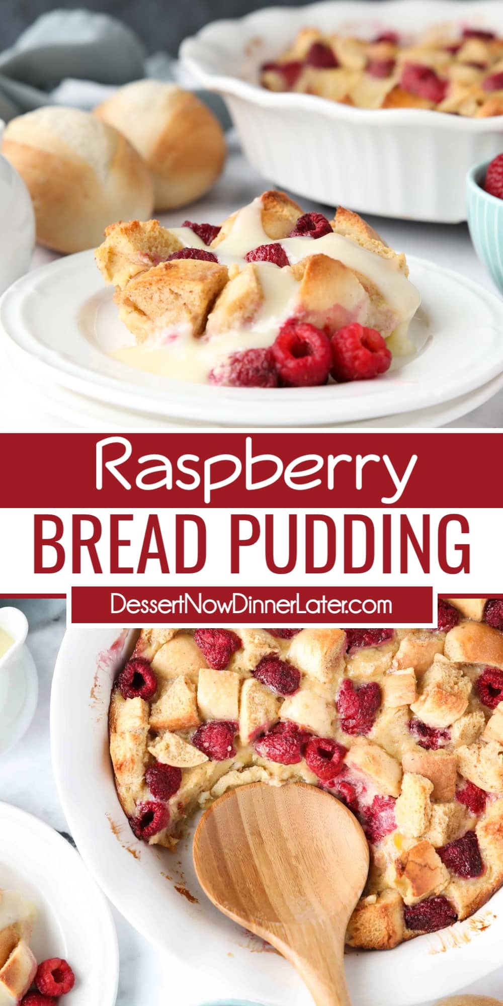 Raspberry Bread Pudding (Kneaders Copycat) Dessert Now Dinner Later