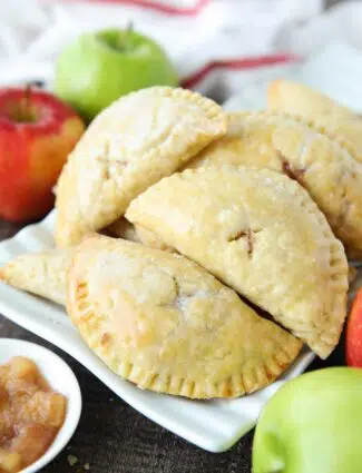 Homemade Apple Hand Pies with glaze.