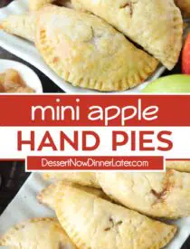 Pinterest collage for Apple Hand Pies with two images and text in the center.