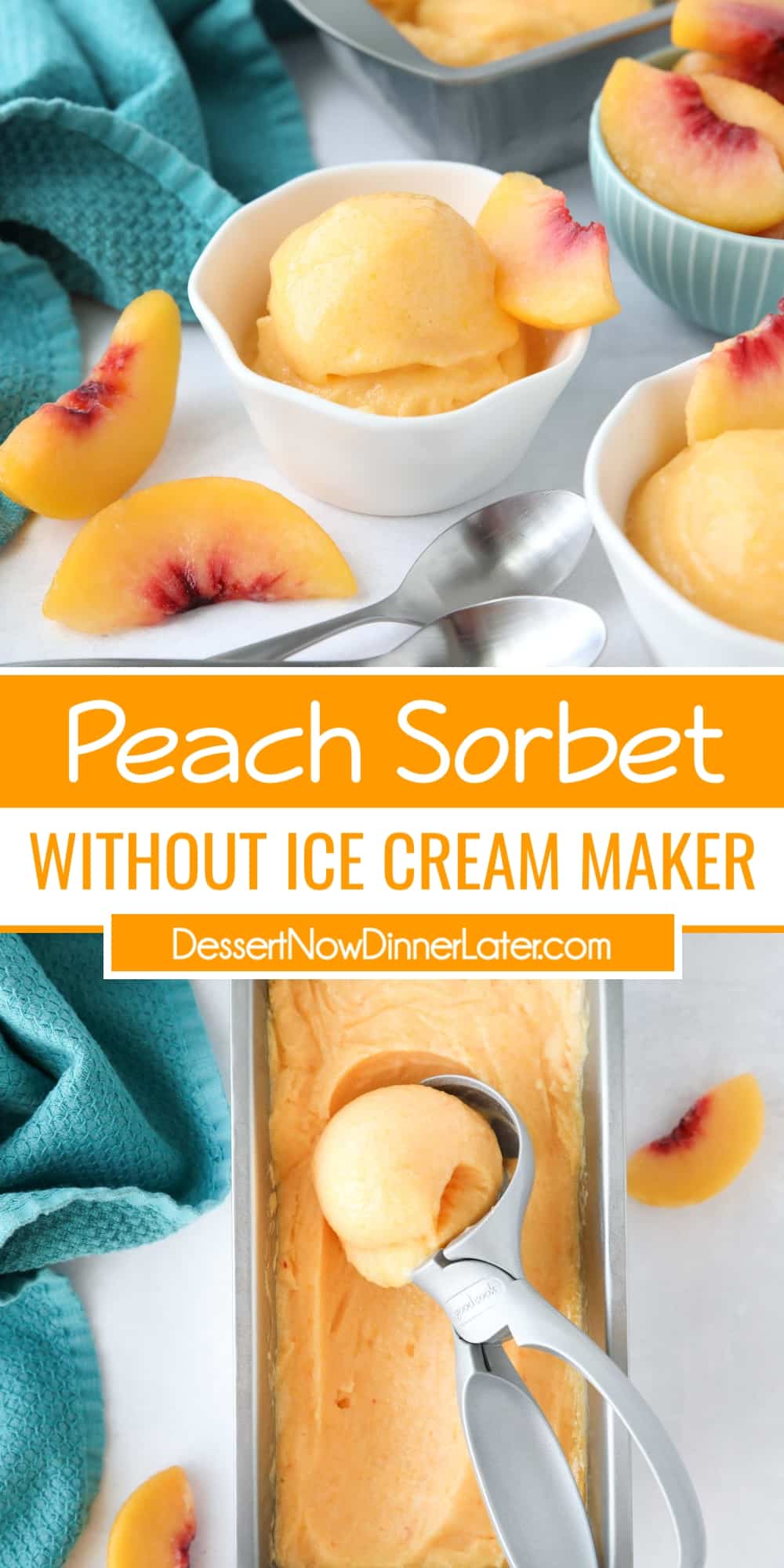 Peach Sorbet without Ice Cream Maker Dessert Now Dinner Later