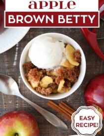 Labeled image of Apple Brown Betty for Pinterest.