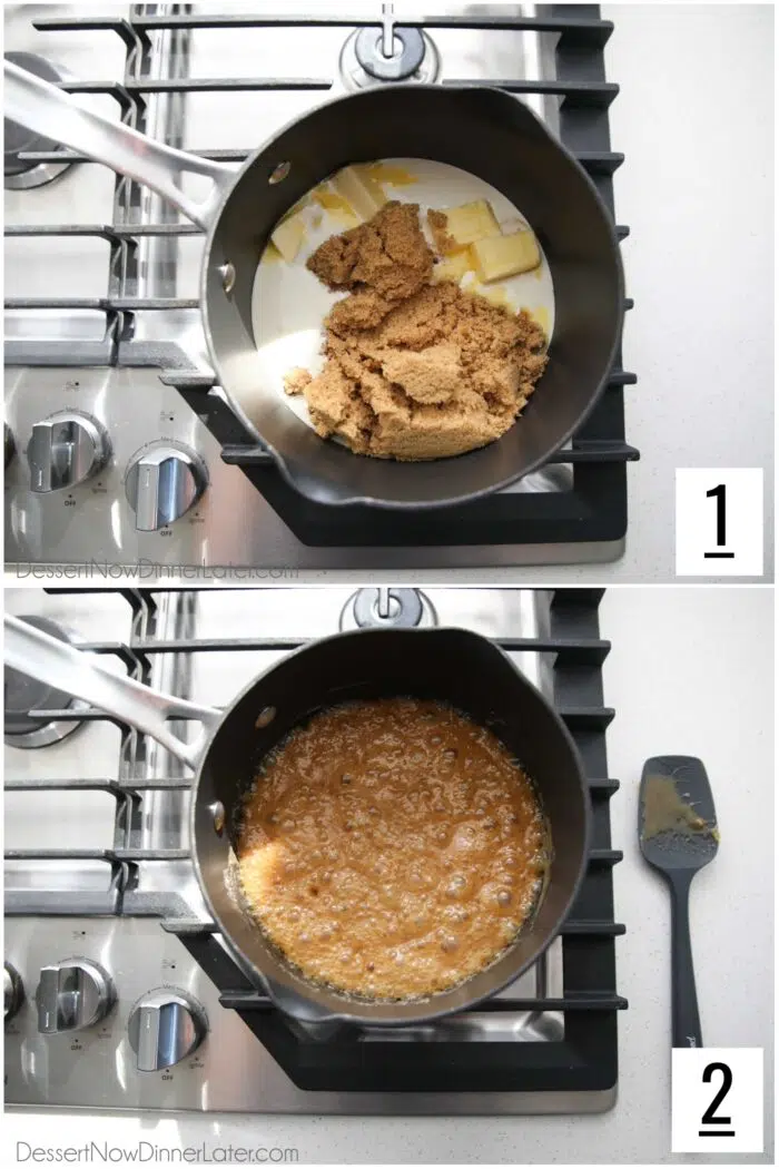 Brown Sugar Frosting Recipe Steps 1-2.