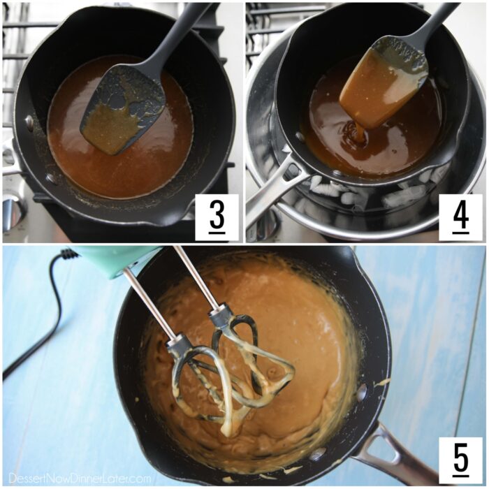 Brown Sugar Frosting Recipe Steps 3-5.