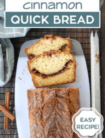 Mærket billede af Cinnamon Quick Bread til Pinterest.