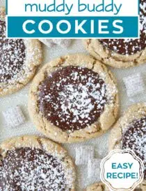 Labeled image of Muddy Buddy Cookies for Pinterest.