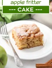 Labeled image of Apple Fritter Cake for Pinterest.