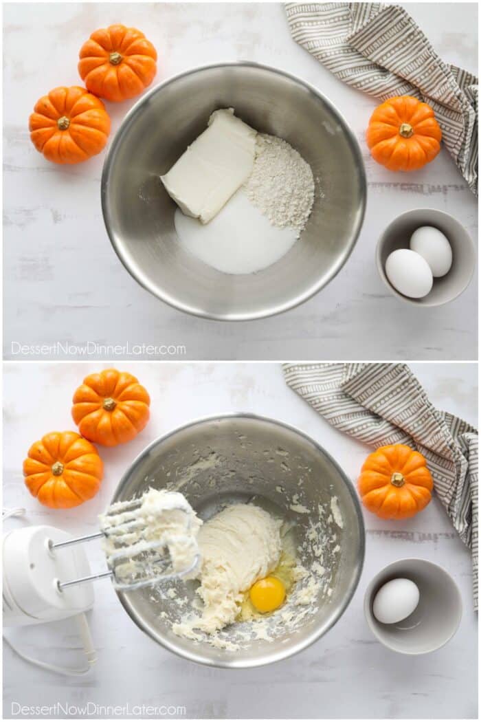 Βήματα για να φτιάξετε τη γέμιση τυριού κρέμα.