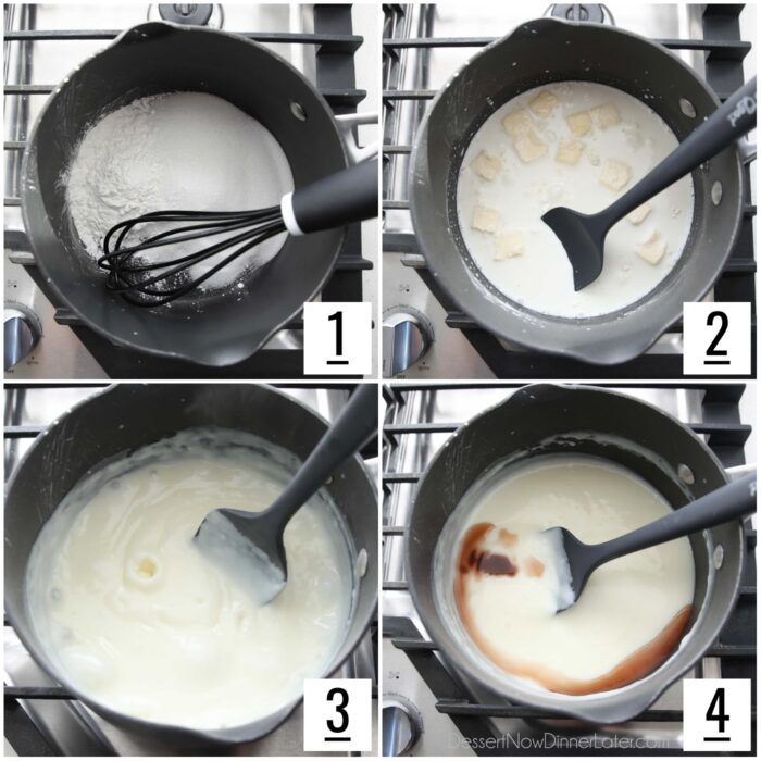 Steps to make sugar cream pie filling.