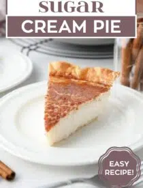 Labeled image of Sugar Cream Pie for Pinterest.