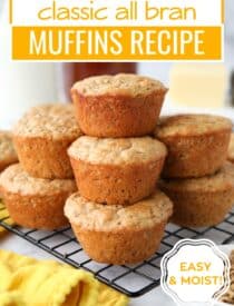 Labeled image of All Bran Muffins Recipe for Pinterest.