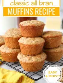 Labeled image of All Bran Muffins Recipe for Pinterest.